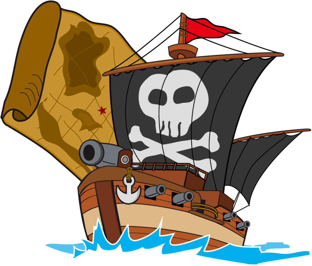 海賊船とお宝の地図